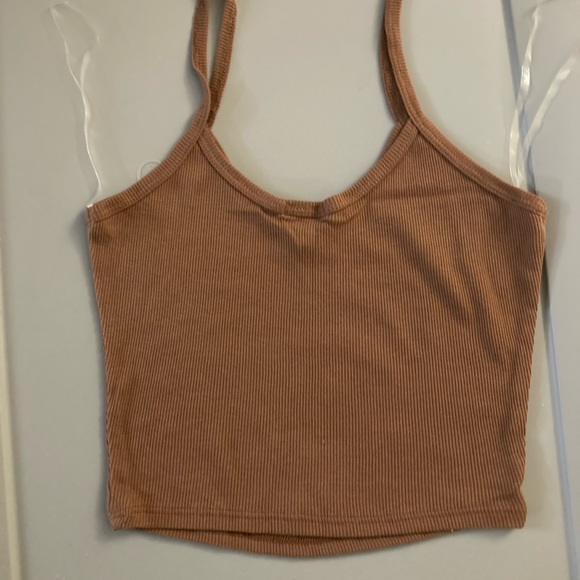 Brown crop tank top - Picture 1 of 4